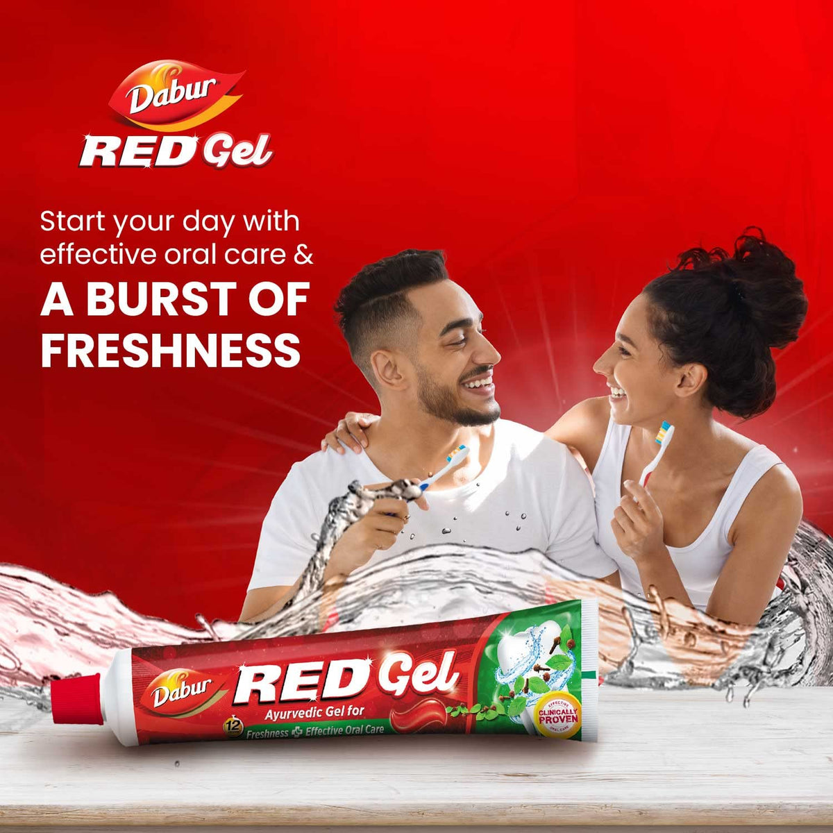 Dabur Red Gel Ayurvedic Toothpaste - 300g (150g x 2, Pack of 2) | Reduction in Bad Breath, Plaque & Gingivitis | Freshness with Protection | For Healthy Gums & Effective Dental Care