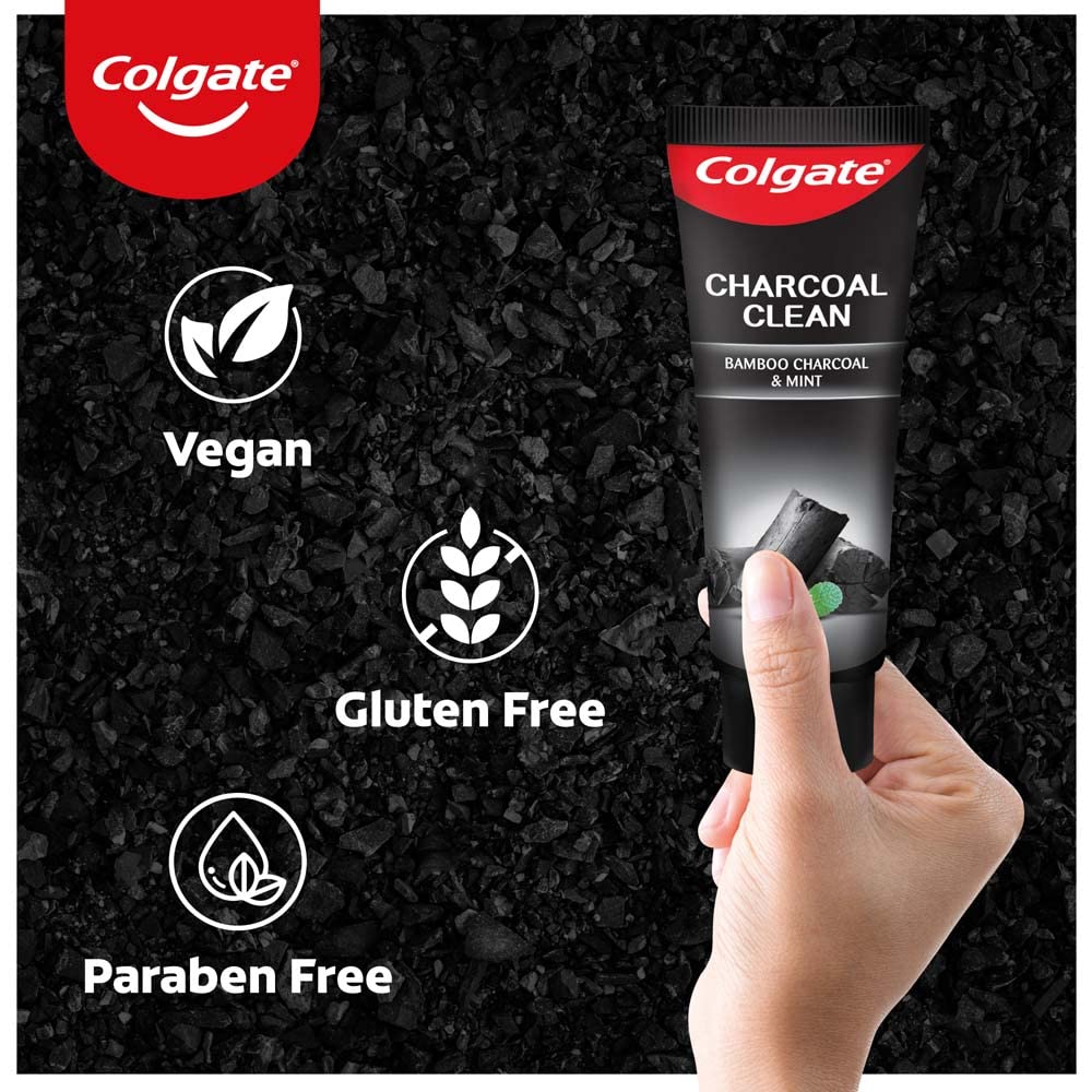 Colgate Charcoal Clean Black Gel Toothpaste , Pack of 120g Deep Clean Tooth paste With Bamboo Charcoal & Wintergreen Mint For Plaque Removal, Deep Clean & Tingling Fresh Mouth Experience