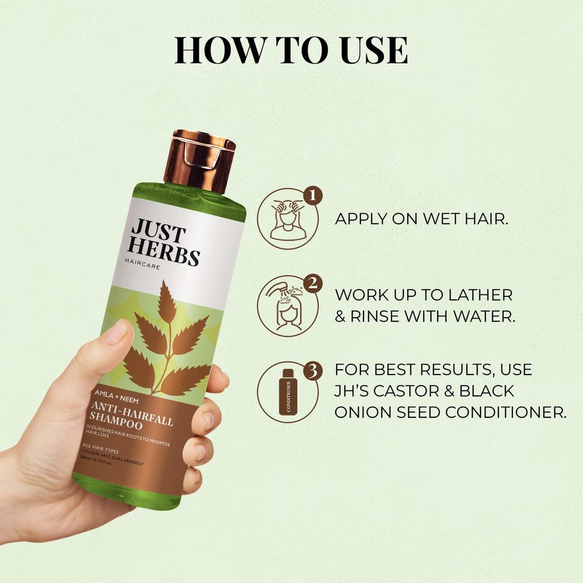 Just Herbs 8 In 1 Root Nourishing Amla Neem Hair Fall Control Shampoo For Men & Women - Suitable For Oily Hair Scalp, Sulphate & Paraben Free 200 Ml : Amazon.in: Beauty