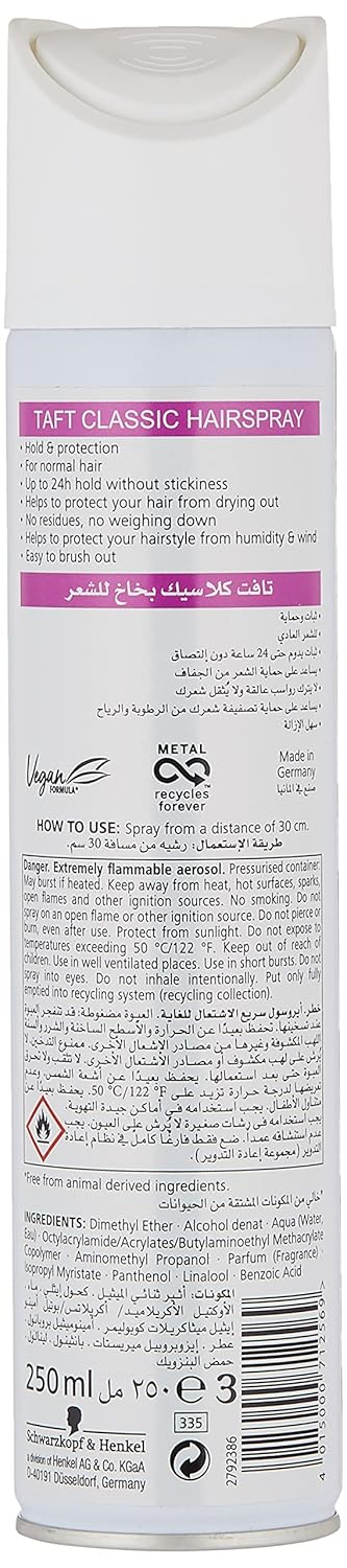 Schwarzkopf Extra Strong 3 Taft Classic Hair Spray, 250 ml