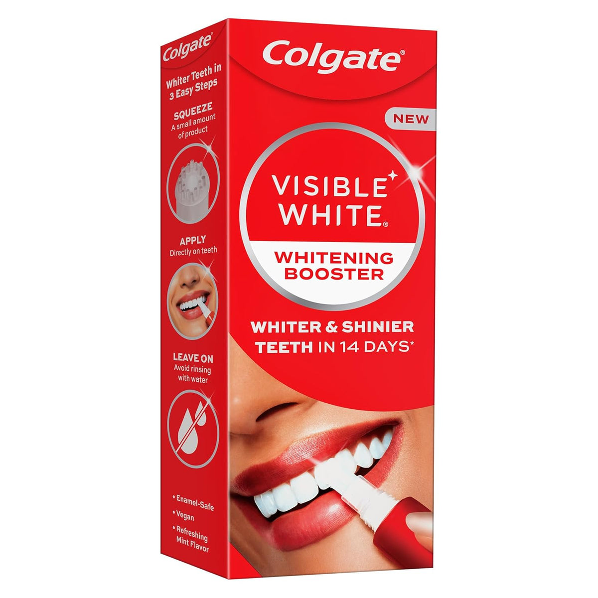 Colgate Visible White Whitening Booster Gel (13 g), Leave On Teeth Whitening Treatment with Active Oxygen Technology, Whitens Teeth in 14 days, Removes Stains & Brightens Teeth, Enamel Safe Teeth Whitener