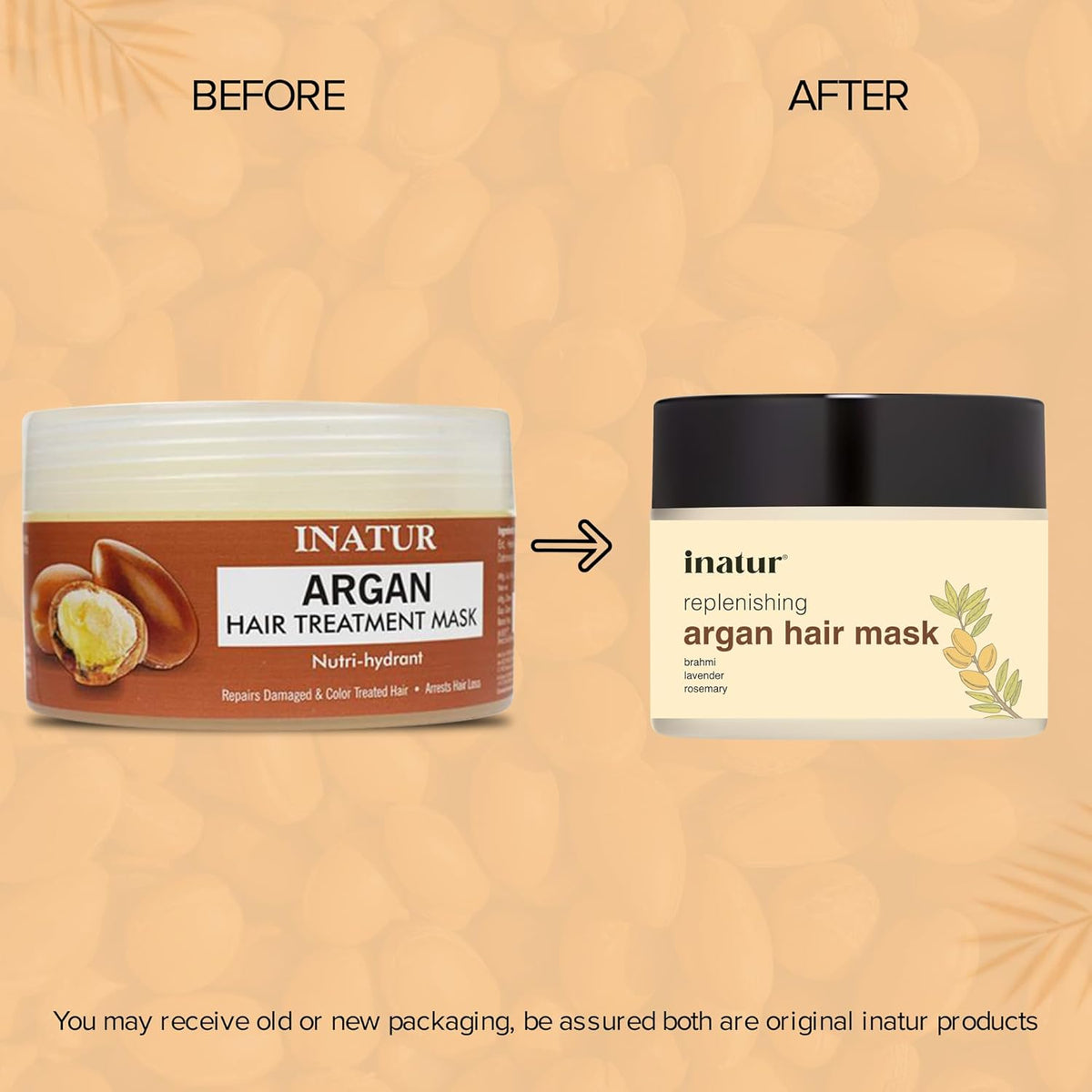 Inatur Argan Hair Mask | Hair Strengthening & Reduces Hair Fall I Deep Conditioning For Brittle, Frizzy & Dry Hair | Sulfate & Silicone Free | Natural & Vegan | 200g