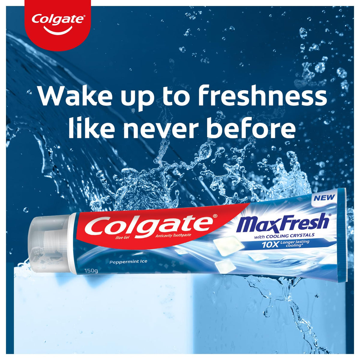 Colgate MaxFresh Toothpaste, Blue Gel Tooth Paste with Menthol for Super Fresh Breath, 300g, 150g X 2 (Peppermint Ice, Combo Pack Offer)