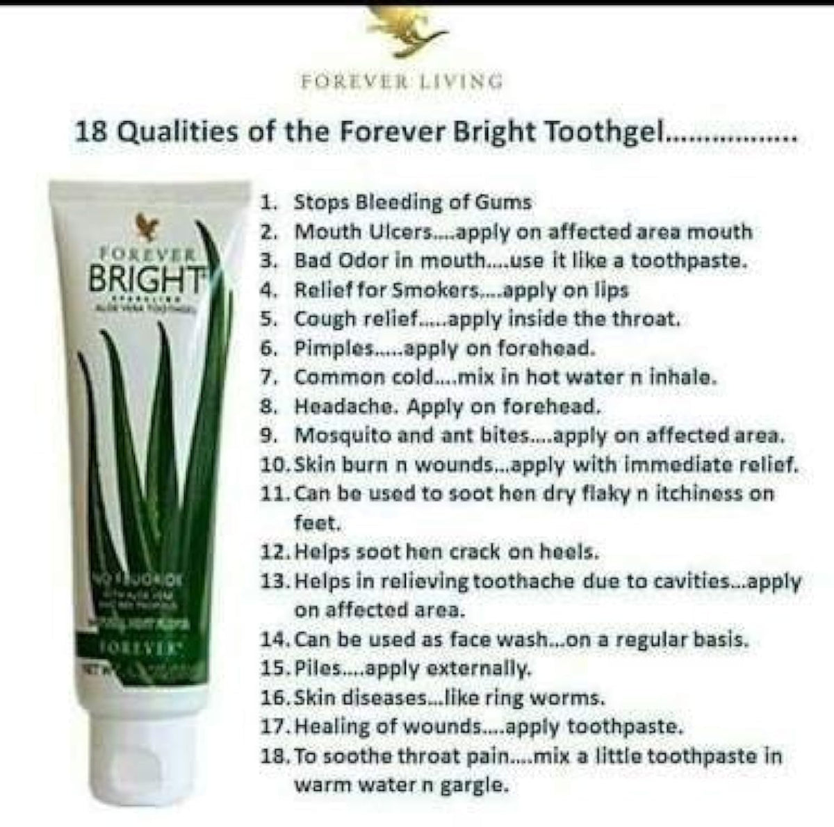 Forever Living Products Bright Toothgel, Brightening,Clean,Dental Care, Pack Of 1