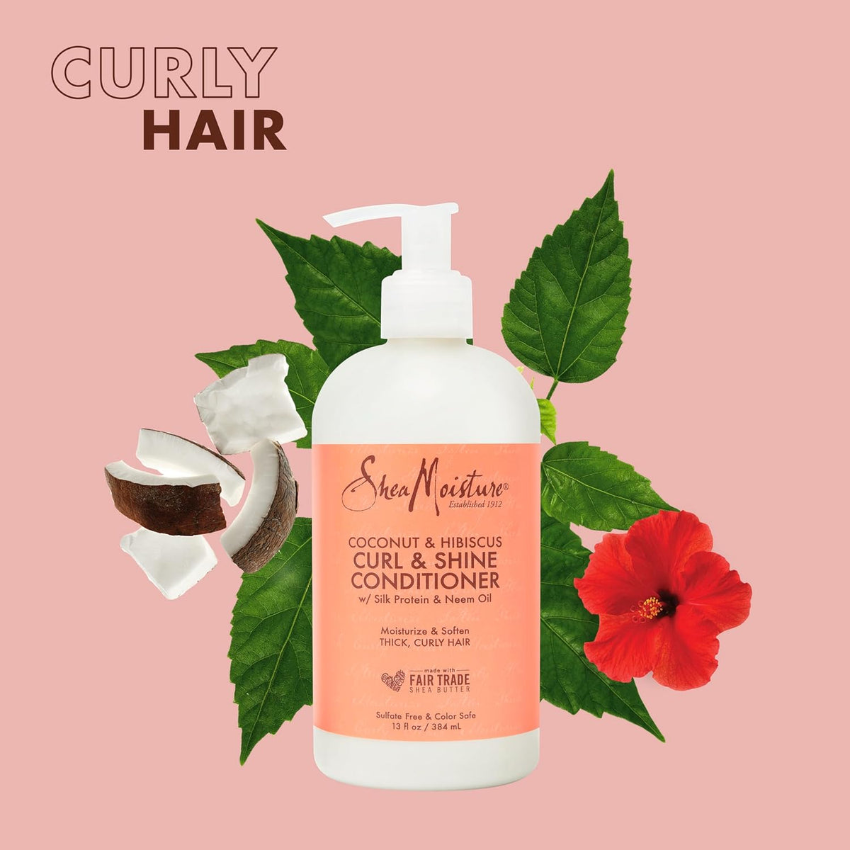 SHEA MOISTURE Coconut & Hibiscus Curl & Shine Oily Conditioner - 13 Oz,1 Count