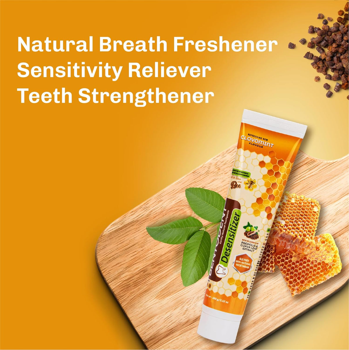 Bentodent Toothpaste - Desensitizer Natural Sensitivity Relief Toothpaste with Clove And Mint - 100 Gm