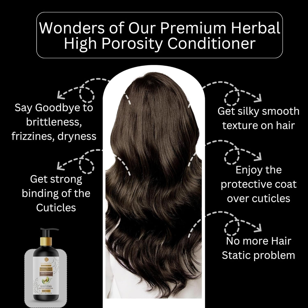 Prakruth Care Premium Herbal High Porosity Hair Conditioner, 300ml, for Frizzy, Rough, Tangling Hair, with Avocado, Macadamia, Cocoa Butter, Shea Butter