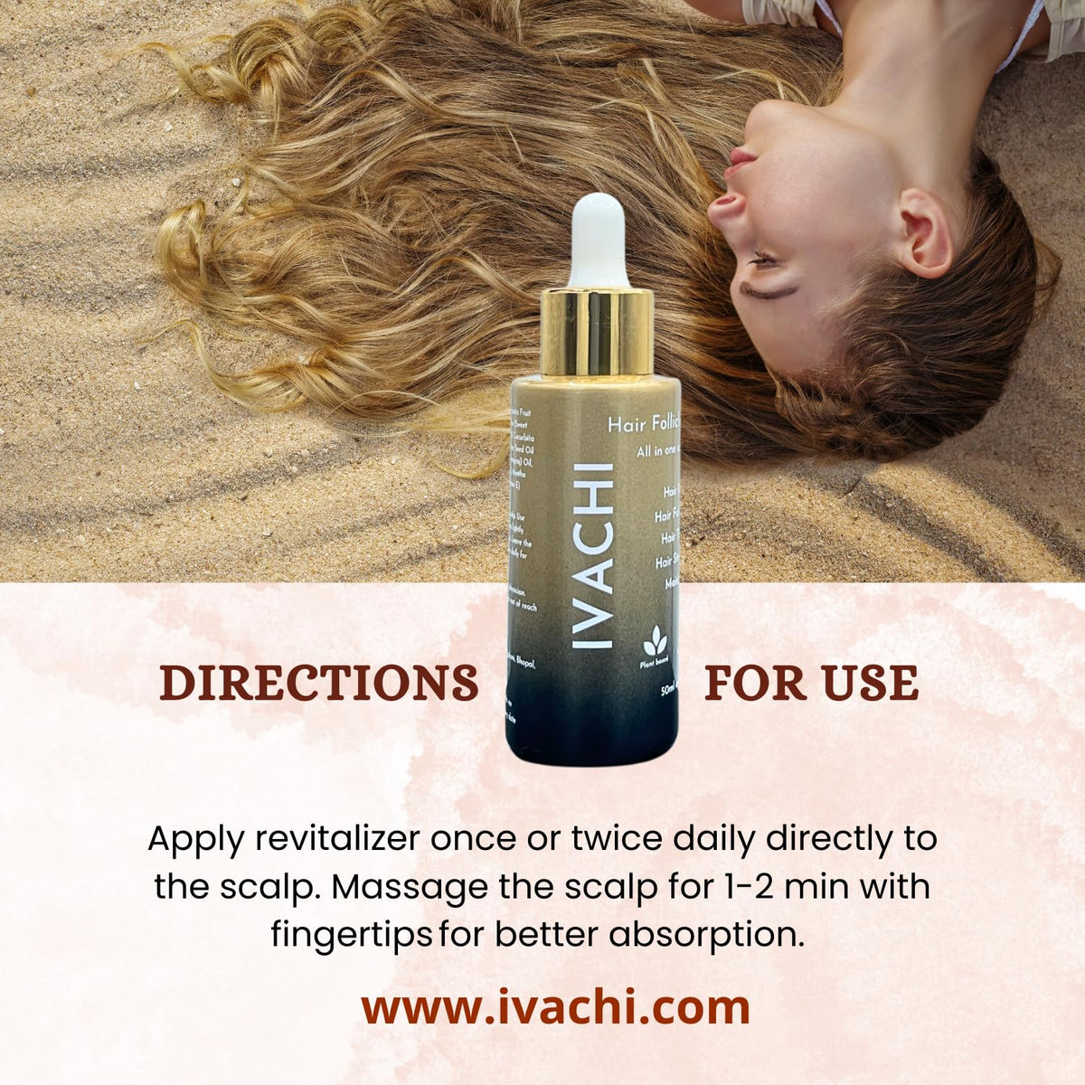 IVACHI Hair Revitalizer For Hair Growth & Hair Fall Control in 30 Days | Plant-Based Hair Serum For Women & Men with Rosemary oil, Saw Palmetto oil & Essential Hair Nutrients | 50ml