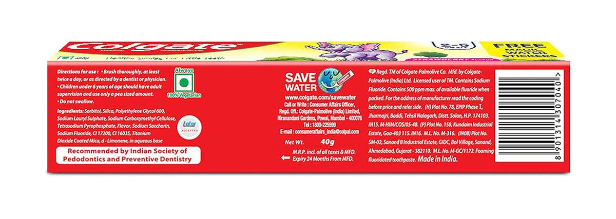 Colgate Kids Strawberry Toothpaste, Fresh Breath, 40g