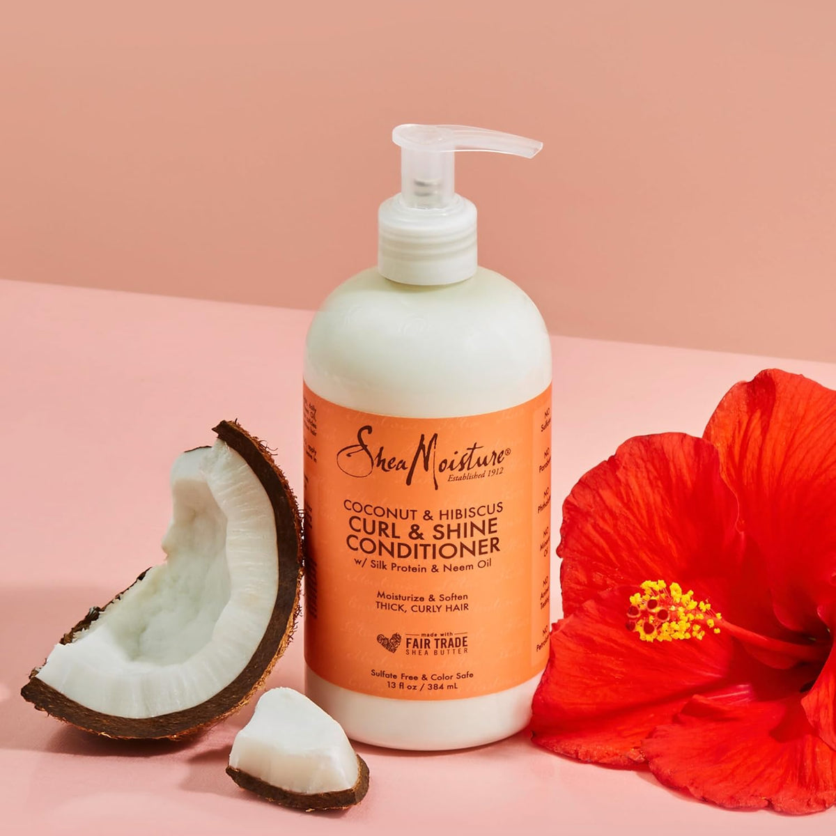 SHEA MOISTURE Coconut & Hibiscus Curl & Shine Oily Conditioner - 13 Oz,1 Count