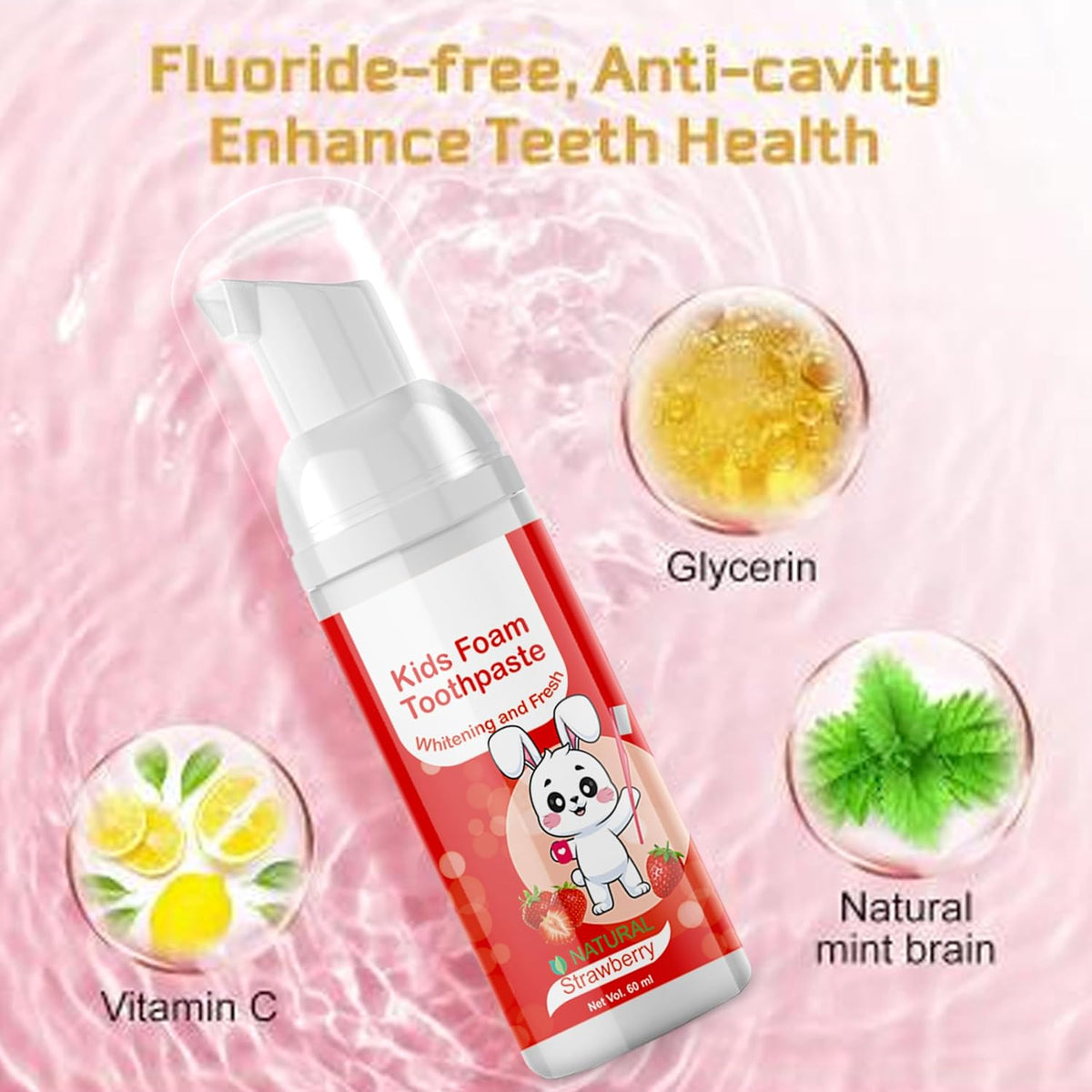 Newsio Fruit Flavor Baby Teeth Cleansing Mousse Kids Whitening Fresh Foaming Toothpaste Teeth Whitening liquid (60 ml)