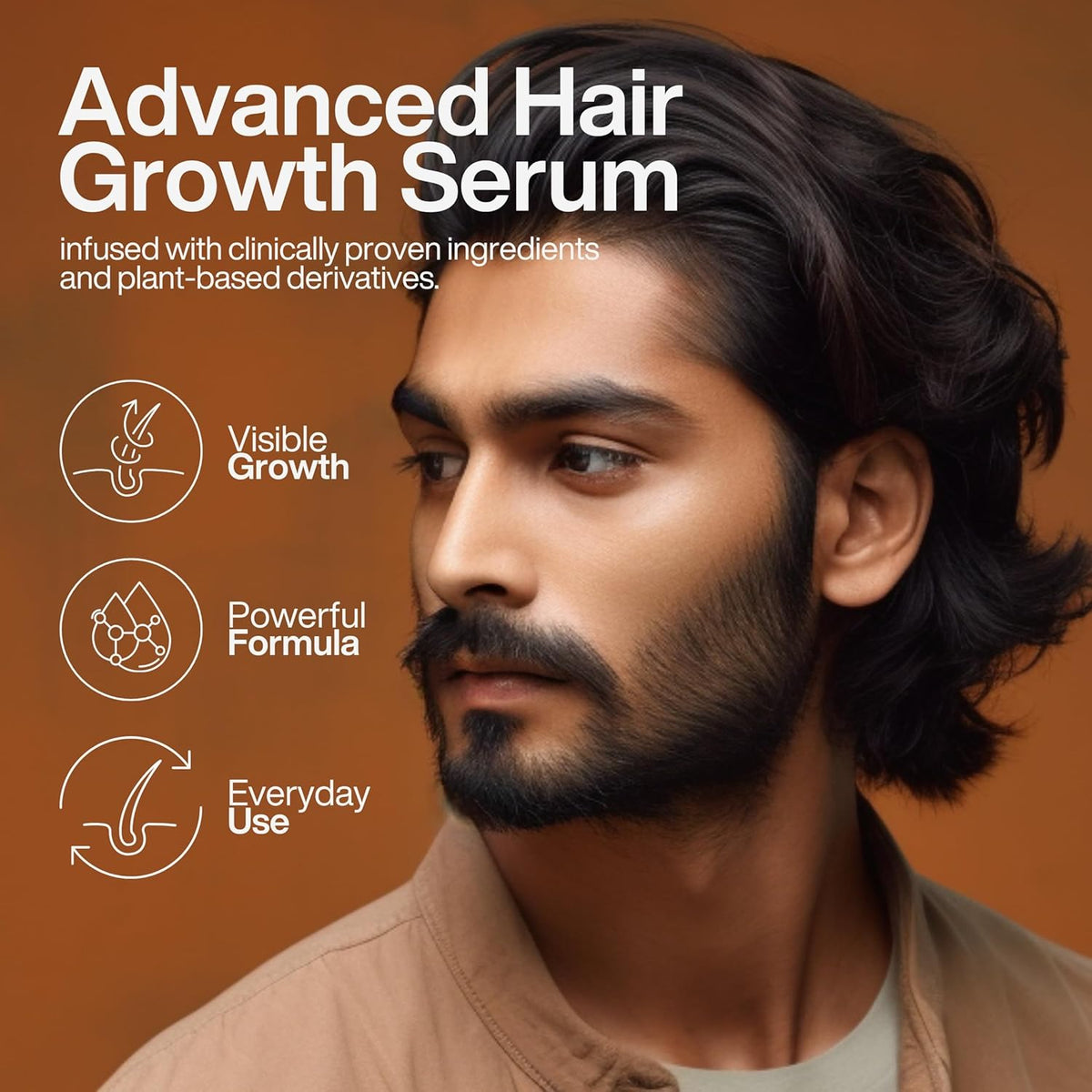 Total Routine Hair Growth Serum for Men - 3% Redensyl, 3% Procapil, 4% Capixyl, Saw Palmetto, Collagen & Peptides (50ml)