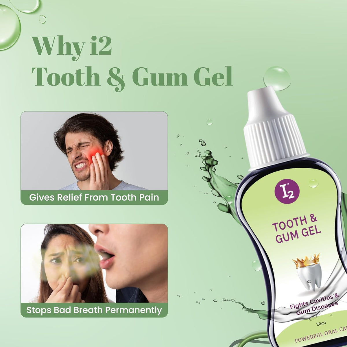 I2cure Tooth & Gum Gel | Prevents Gum Swelling, bleeding & infections | Treats Mouth Ulcers and Oral Cavities | 20 ml