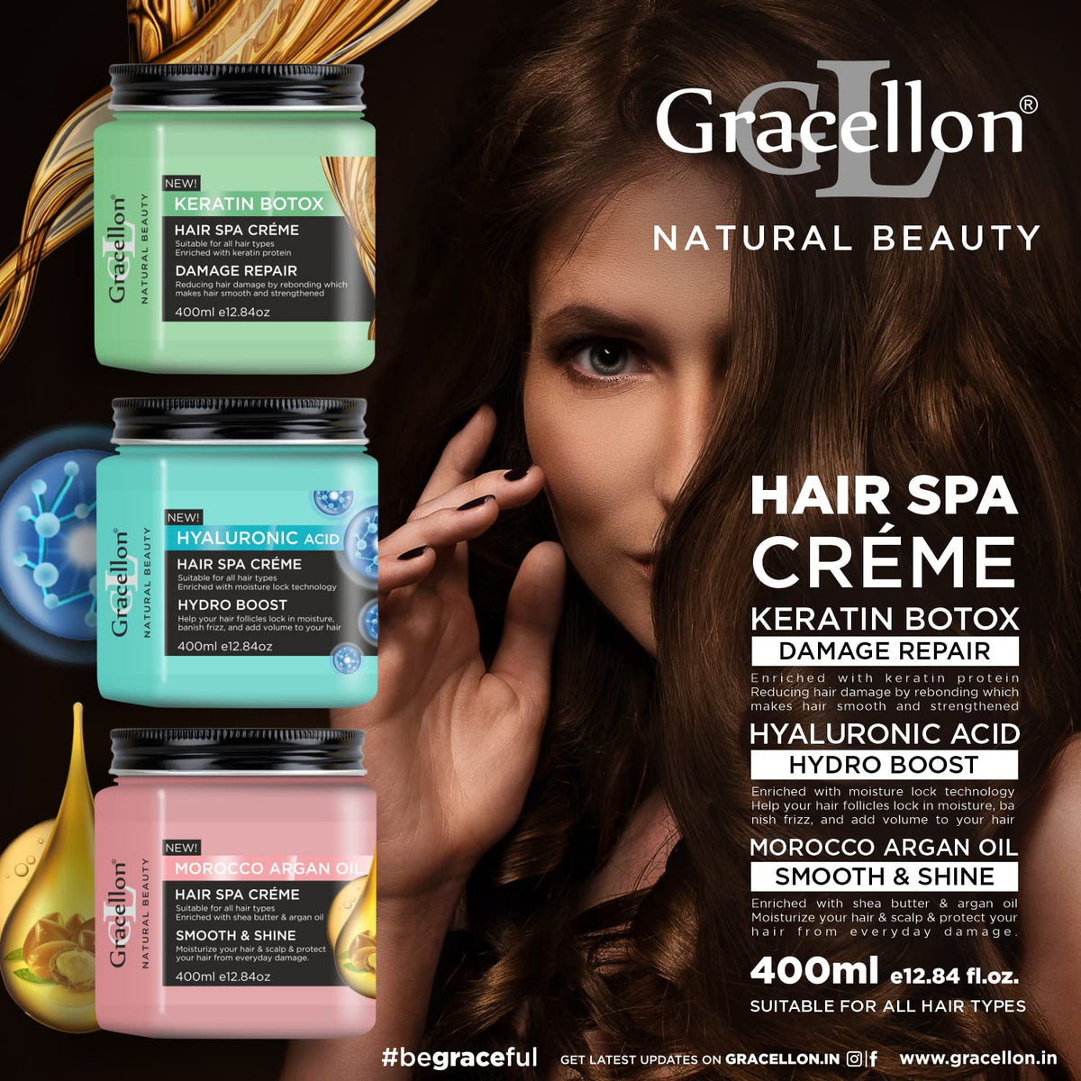 Gracellon Keratin Botox Hair Spa Creme Enriched With Keratin Protein For Damage Repair