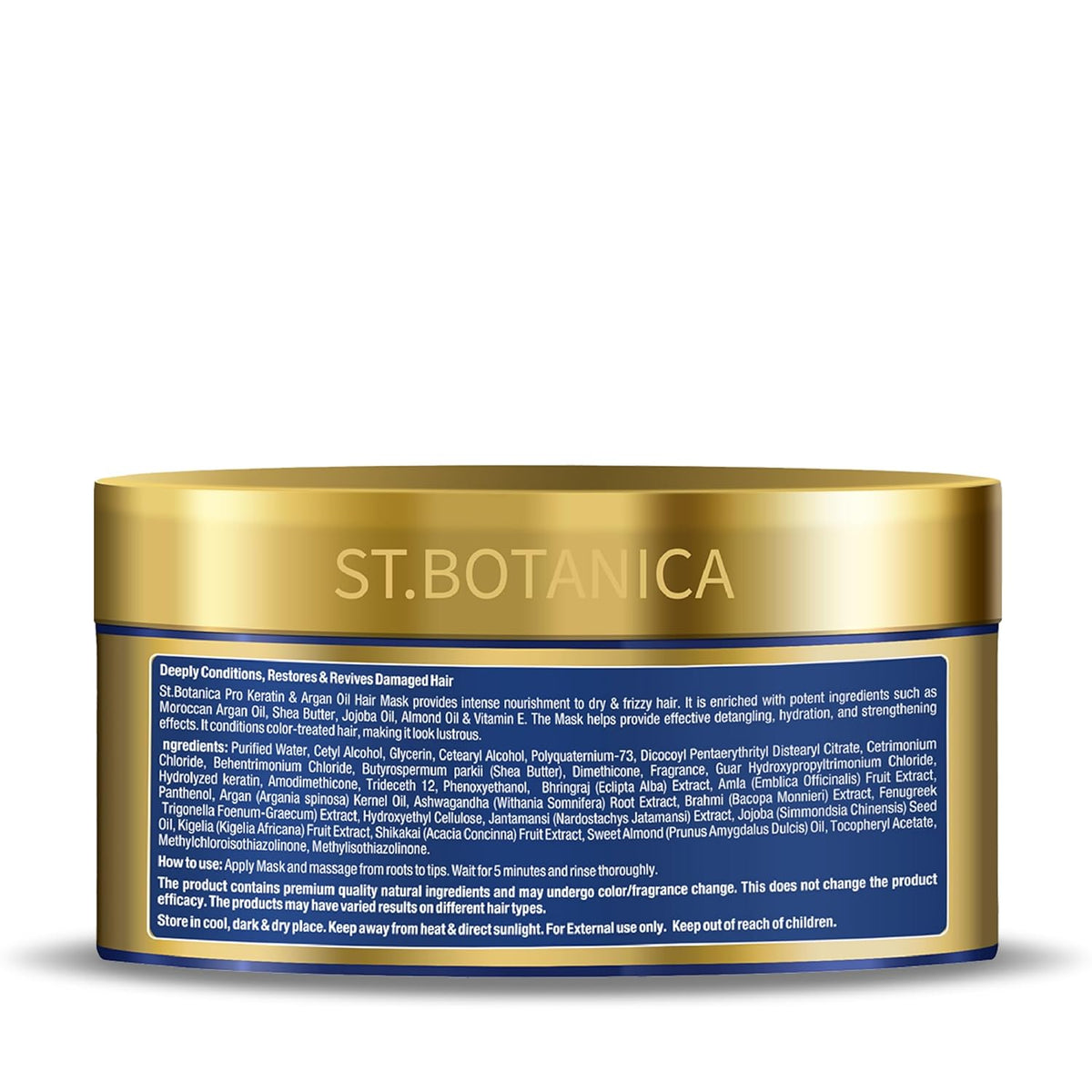 St.Botanica Smoothening Pro Keratin & Argan Hair Mask for Women, 200 ml | with Pro Keratin & Argan Oil | Deeply Conditions Dry, Damaged Hair | Protects Coloured Hair | No Parabens & Sulphates