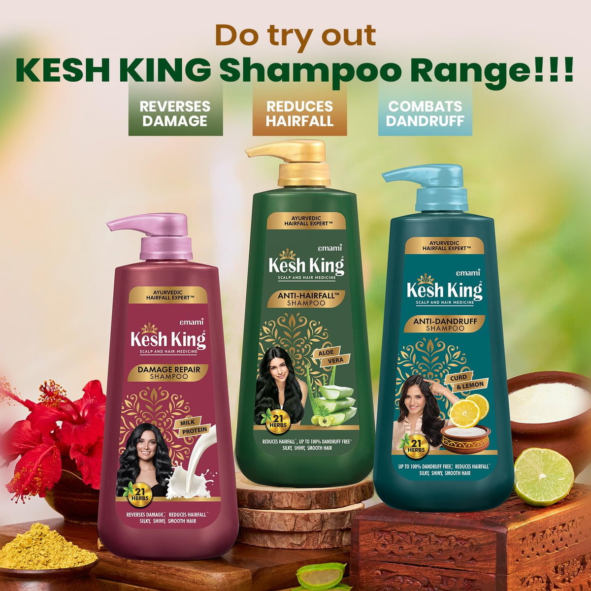 Kesh King Ayurvedic Anti Hairfall Shampoo Reduces Hairfall, 21 Natural Ingredients With The Goodness Of Aloe Vera, Bhringraja And Amla For Silky, Shiney, Smooth Hair, 1000Ml