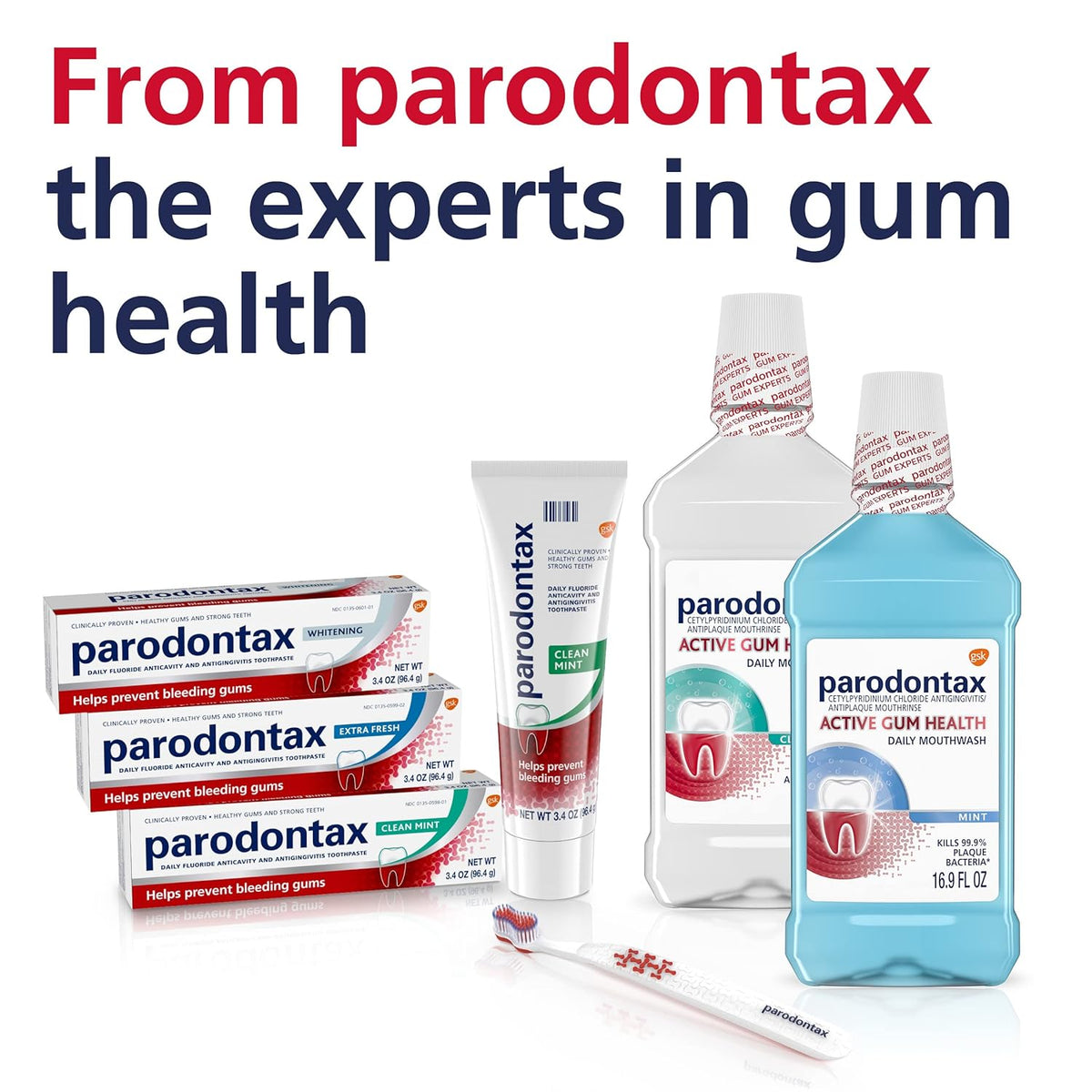 Parodontax Clean Mint Gum Care Toothpaste for Bleeding Gums, 3.4 Ounce