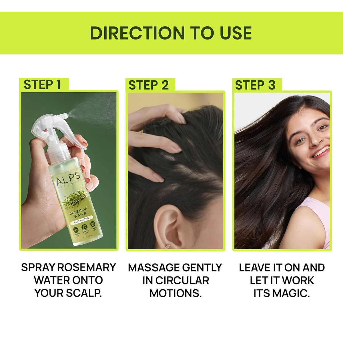 Alps Goodness Rosemary Water Spray For Hair Growth (200 ml) | Hair Spray for Regrowth | Rosemary Hair Mist | Adds Shine | Helps Reduce Hairfall | Strengthens Hair | Suitable For All Hair Types