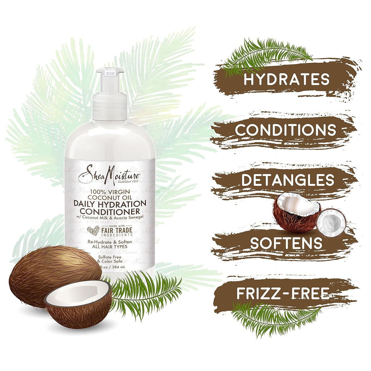 Shea Moisture 100% Virgin Coconut Oil Daily Hydration Conditioner, Pack Of 1