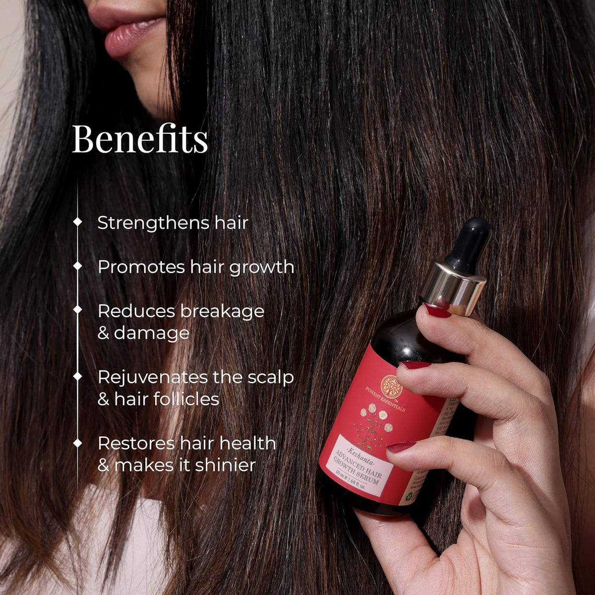 Forest Essentials Keshanta Advanced Hair Growth Serum | Ayurvedic Serum To Reduce Hair Loss | Natural Hair Growth Oil | Ayurvedic Scalp Serum, 48 Grams