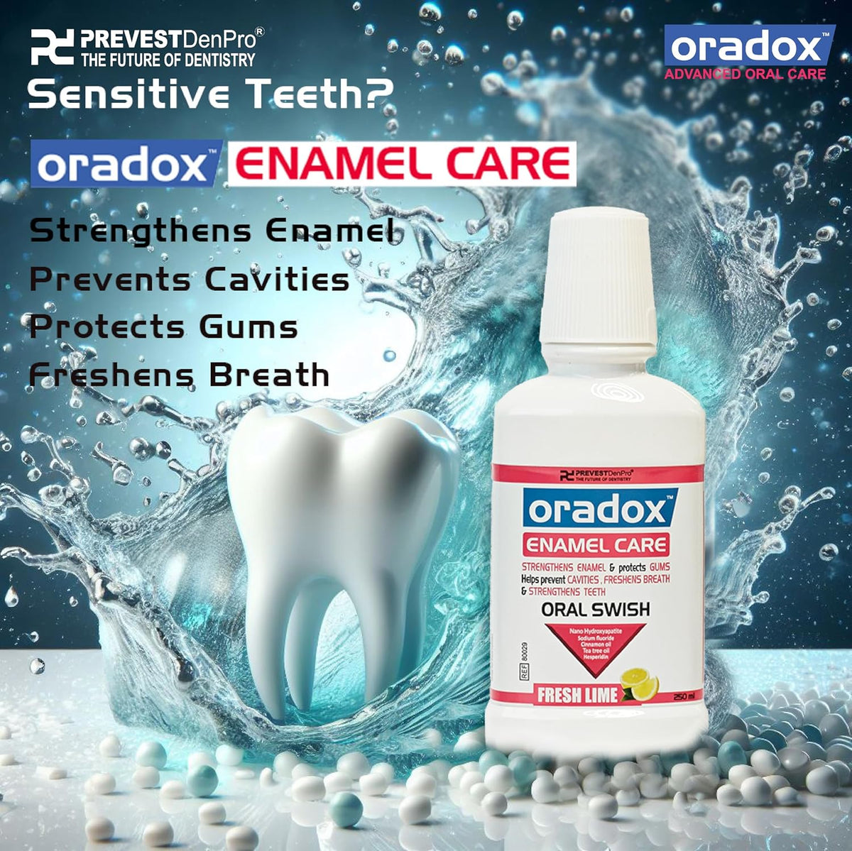 Oradox Enamel Care Oral Swish/Mouth Wash (Strengthens enamel and protects gums) (Enamel Care Oral Swish) 250 ml